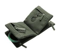 Pochette Bijoux Lot de 2 organiseurs bijoux pliables à compartiments multiples, sac rangement voyage grande capacité avec fermeture éclair et pochette délicate(Green)