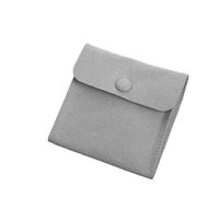 Pochette Bijoux Lot de 5 pochettes cadeaux for bijoux 8 cm avec bouton-pression, luxe for colliers, bagues, boucles d'oreilles(Grey blue)