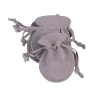 Pochette Bijoux Pochette à bijoux en velours doux, sacs cordon for cadeaux, bagues, boucles d'oreilles, bonbons, présentoir, rangement, emballage utile(Grey,5pcs)