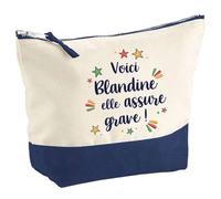 Pochette Blandine Elle Assure Grave ! | Trousse Grand Format Maquillage Make-up Toilette Cadeau Fête des Mères Anniversaire Soeur Noël Tata Marraine