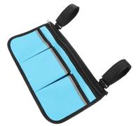 Pochette Bleu Oxford en L'accoudoir à Suspendue Tissu pour Fauteuil Roulant | Rangement Latéral, Installation Facile et Légère, Adaptée aux Poussettes Besoins du Quotidien