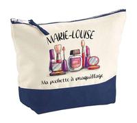 Pochette Bleue à Maquillage Marie-Louise | Trousse Maquillage Routine Beauté Cadeau Anniversaire Femme Fête des Mères Mamies