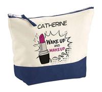 Pochette Bleue Catherine Wake Up and Makeup | Trousse Maquillage Routine Beauté Cadeau Anniversaire Femme Fête des Mères Mamies