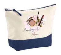 Pochette Bleue Le Maquillage de Mia | Trousse Maquillage Routine Beauté Cadeau Anniversaire Femme Fête des Mères Mamies