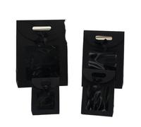 Pochette Cadeau 10/20 pièces sac cadeau avec fenêtre transparente | Papier kraft for l'emballage de bonbons de mariage de fête de la Saint-Valentin(Black,14x20x7cm(S),20pcs)