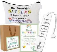 Pochette Cadeau Atsem+Marque Page Atsem Cadeau de Fin d'année - Cadeau Noël Atsem - Rentrée des Classes - Merci Atsem Anniversaire Maîtresse