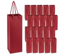 Pochette Cadeau Bouteille,20 PCS Pochettes Sacs Cadeaux de Bouteilles de Vin en Papier Kraft, Cadeaux pour Vin avec Poignées, pour Noël, Fêtes, Anniversaires, Mariages Papier Kraft