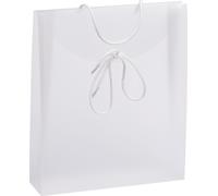 Pochette cadeau en plastique, Frosty boîte cadeau en plastique polypropylène, format 27x7x32cm BLANC FROSTED 10 pcs.