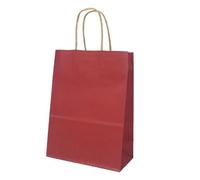 Pochette Cadeau Sacs en papier kraft brun avec poignées Petits sacs vrac for petits à provisions de cadeaux fête Noël(Red,15x8x21cm-50pcs)