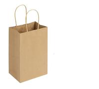 Pochette Cadeau Sacs en papier kraft brun avec poignées Petits sacs vrac for petits à provisions de cadeaux fête Noël(Brown,32x11x27cm-10pcs)