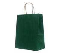 Pochette Cadeau Sacs en papier kraft brun avec poignées Petits sacs vrac for petits à provisions de cadeaux fête Noël(Dark Green,26x12x31cm-20pcs)