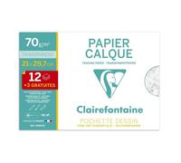 Pochette de 15 feuilles de papier calque A4 Clairefontaine 21 x 29,7 cm Transparent Transparent G