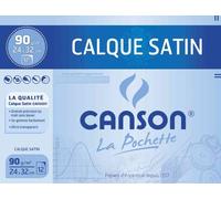 Pochette CansonPapier Calque 24X32Cm 12 Feuilles 90G/m² + Pastilles Adhésives Repositionnables