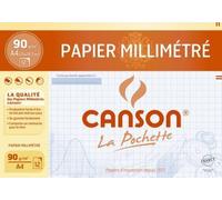 Pochette CansonPapier Millimétré Bleu A4 12 Feuilles 90G/m²