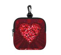 Pochette carrée à fermeture éclair Happy Valentine's Day avec imprimé intégral, petit sac de rangement imperméable, léger et durable pour pièces de monnaie, cartes, clés pour voyage et usage quotidien
