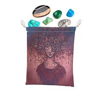 Pochette Carte de Tarot, Sac de Rangement Carte de Tarot Motif Fleur Reine, 5x7- Sac à cordon pour Tarot Oracle Card, Carte de Sport Favor Bijoux Sac cadeau de voyage. Tumotsit