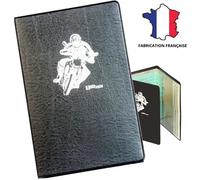 Pochette Carte Grise Moto, Accessoire Moto Etui Protege Carte Grise et Assurance Permis,Housse Range Carte Grise Noir Ugozen