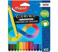 Maped Crayons de couleur Color'Peps Infinity – auto-affûtants 100% mine – multicolores