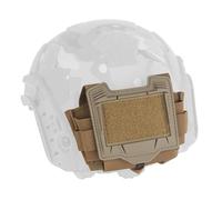 Pochette Casque Tactique Universelle pour Boîtier Batterie, Sangles Élastiques, Boucles Latérales pour Piles Aa/Cr123, Accessoires Protection Casque Auto-Agrippants(Brown)