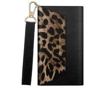 Pochette pour iPhone 12/12 Pro Cassette Clutch, Sangle Amovible, Léopard