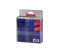 Hama Pochettes pour CD-ROM/DVD-ROM (Pochettes CD plastique, pochette de protection colorées, lot de 50, Multicolore) Bleu/Orange/Violet/Rose/Vert