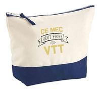 Pochette Ce mec Veut Faire du VTT | Pouch | Idée Trousse Toilette Maquillage Cadeau Anniversaire Fête Original Famille Travail Départ Collègue Retraite