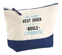 Pochette Ce mec Veut Jouer à la Boule lyonnaise | Pouch | Idée Trousse Toilette Maquillage Cadeau Anniversaire Fête Original Famille Travail Départ Collègue Retraite