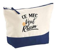 Pochette Ce mec Veut Un Rhum | Pouch | Idée Trousse Toilette Maquillage Cadeau Anniversaire Fête Original Famille Travail Départ Collègue Retraite