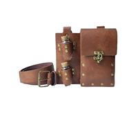 Pochette Ceinture Steampunk Médiévale en Similicuir, 1 Pièce Sac Banane Marron à Sangle Réglable pour Cosplay
