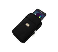 Pochette ceinture Universelle Étui Double Poches Zippées Nylon Épais Noir