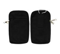 Pochette ceinture Universelle Étui Double Poches Zippées Nylon Épais Noir