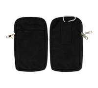 Pochette ceinture Universelle Étui Double Poches Zippées Nylon Épais Noir