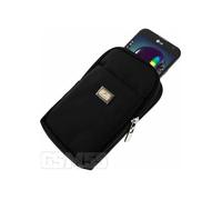 Avizar Pochette ceinture universelle Étui double poches zippées Nylon épais Noir