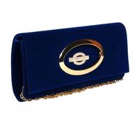 Pochette cérémonie-Nyls Création-Pochette Femme Bleue en Velours Mariage Sac Soiree Minaudiere Vilky - Bleu