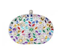 Pochette cérémonie-Nyls Création-Pochette femme Cristal Argent Sac Clutch Minaudiere Strass Gris Noella - Gris
