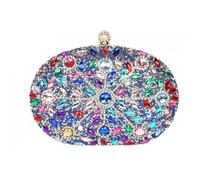 Pochette cérémonie-Nyls Création-Pochette femme Cristal Bleue Doree Sac Clutch Minaudiere Strass Noella - Bleu
