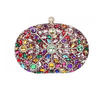 Pochette cérémonie-Nyls Création-Pochette femme Cristal Rouge Doree Sac Clutch Minaudiere Strass Noella - Rouge