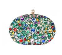 Pochette cérémonie-Nyls Création-Pochette femme Cristal Verte Doree Sac Clutch Minaudiere Strass Noella - Vert
