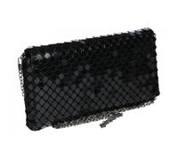 Pochette cérémonie-Nyls Création-Pochette Femme Noire Sequins Sac Soiree Mariage Chic Eleny - Noir