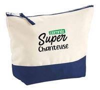 Pochette Certifiée Super chanteuse | Pouch | Idée Trousse Toilette Maquillage Cadeau Anniversaire Fête Original Famille Travail Départ Collègue Retraite