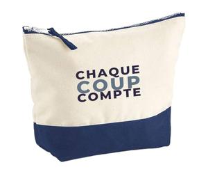 Pochette Chaque Coup Compte - Pouch - Idée Pochette Rangement Cadeau Anniversaire Fête Original Famille Travail Départ Collègue Retraite Noël. - Bleu&Gris - 1