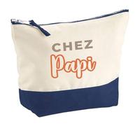 Pochette chez Papi - Pouch - Idée Pochette Rangement Cadeau Anniversaire Fête Original Famille Travail Départ Collègue Retraite Noël. - Marron&Terracotta - 2