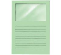 Pochette Coin En Papier Avec Fenetre Vert Clair - Boite De 100