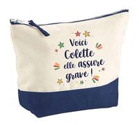 Pochette Colette Elle Assure Grave ! | Trousse Grand Format Maquillage Make-up Toilette Cadeau Fête des Mères Anniversaire Soeur Noël Tata Marraine