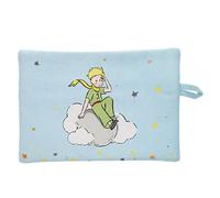 Pochette cosmétique imprimée avec Le Petit Prince Assis sur Son Nuage - Dimension 17*21 CM - Fond Bleu