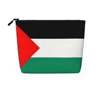 Pochette cosmétique monocouche en chanvre avec imprimé drapeau de la Palestine pour un usage quotidien et voyage