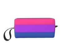 Pochette cosmétique portable avec imprimé drapeau fierté, étui de rangement de voyage, sac de rangement zippé pour un accès rapide