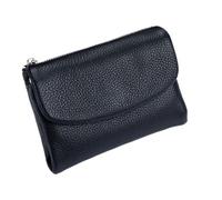 Pochette courte et élégante pour femme en cuir véritable avec structure en cuir souple, taille, Noir , Siehe Beschreibung, Voir description