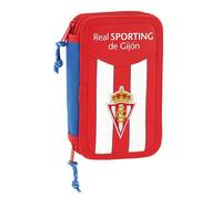Pochette Crayons Double Real Sporting De Gijón Blanc Rouge (28 Pcs)