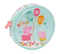 Pochette Crayons - Safta - Peppa Pig - Cosy Corner - Rond - 18 Pièces - Bleu Clair